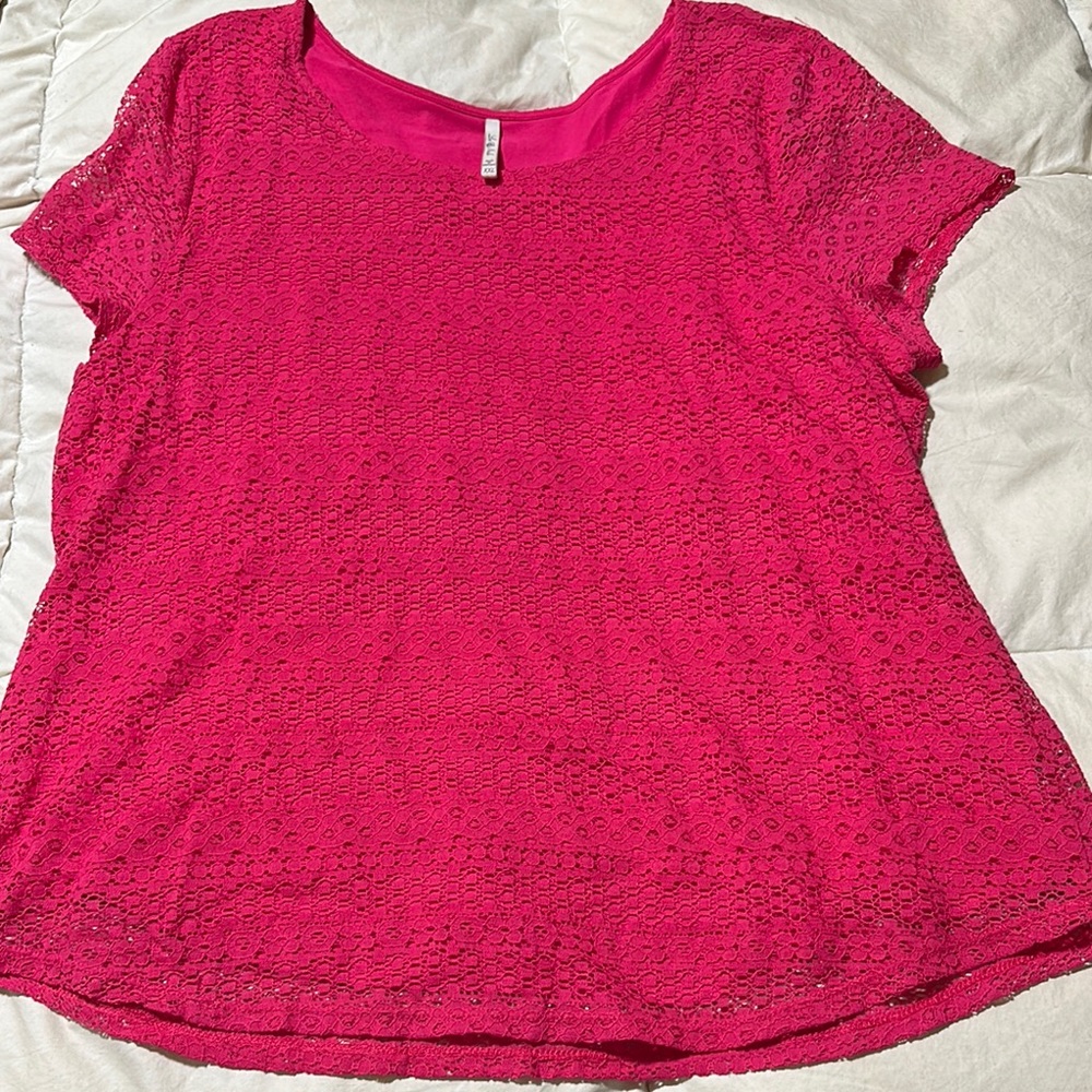 Women's Pink Lace Top